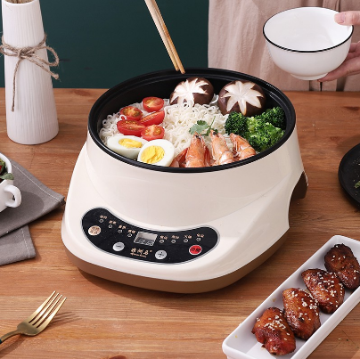Multifunctional Electric Skillet Cooker with Lid Non-Stick 24cm or 28cm