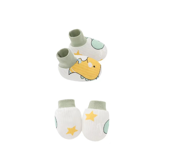 Baby Mittens and Booties Set Newborn Infant Cotton Mitten Set M17
