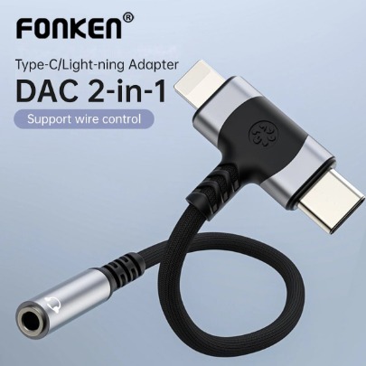 2 in 1 Headphone Jack Adapter USB C For ios to 3.5mm Earphone AUX Audio Converter Cable For iPhone 15 14 13 12 11 Huawei Mate 60
