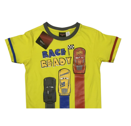 Disney Cars Line Of A Champ Boys Kids Yellow T-Shirt