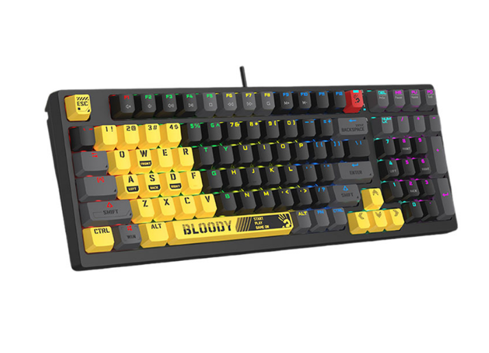 A4Tech Bloody S98 Sports RGB BLMS Red Switch 98-Key Style Wired Mechanical Gaming Keyboard (Sports Lime)