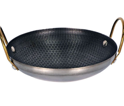 Stainless Honey Comb Coated Non-stick Shallow Pot  23cm / 27cm