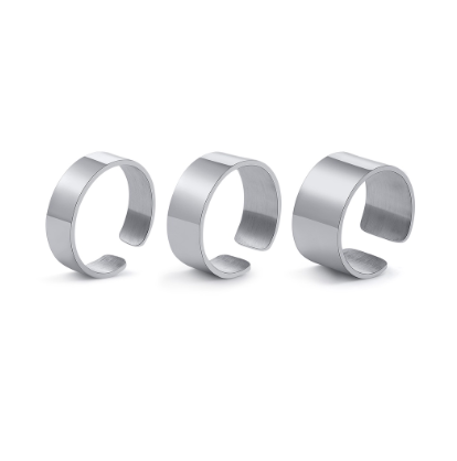 Minimalist Opening Ring Adjustable Stainless Steel Ring for Men