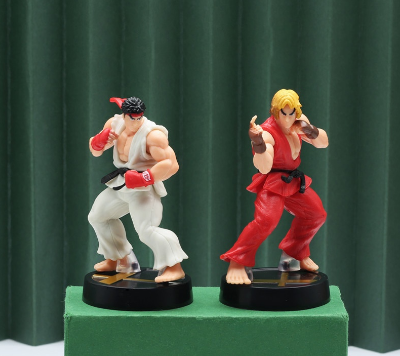 Kawaii Street Fighter Game Anime Action Figure PVC Toys 10cm Cute Ken Masters Hoshi Ryu Dolls Room Decor Birthday Gift for Boys