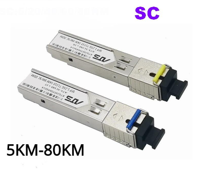 1 Pair Single Mode Fiber Optic SC Connector Optical Fiber Transceiver BIDI 1.25g SFP Module 1310/1550 5KM/20KM/40KM/60KM/80KM SFP