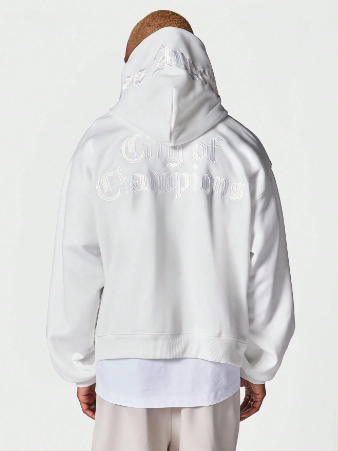SUMWON Regular Fit Overhead Hoodie With Back Embroidery