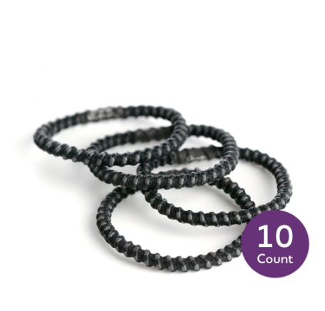Goody SlideProof No-Metal Silicone Hair Elastics 4mm Medium, 10ct