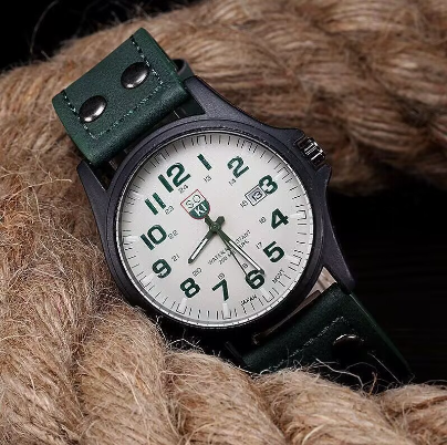 Big Dial Fashion Watch Leather Strap Casual Quartz Waterproof Lover Wrist
