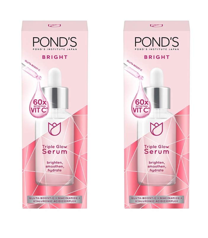 Ponds Bright Triple Glow Facial Serum with Gluta Boost and Niacinamide 30G BUNDLE OF 2