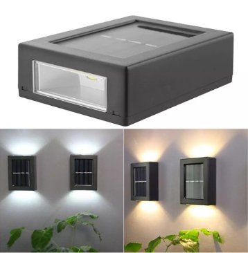 Intelligent Wall-mounted Waterproof LED Solar Lights Outdoor Double Head Lamp Wall Lamp for Garden Yard Decor