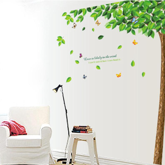 Green Tree Wall Stickers Wallpaper Self-Adhesive Easy to Remove