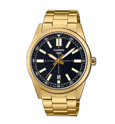 Casio Gold Stainless Steel Strap Date Display Watch for Men
