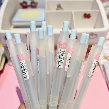 1pc 0.5mm Black Ink Gel Pen Matte Transparent Candy Color Pressed pen School Office Writing supplies