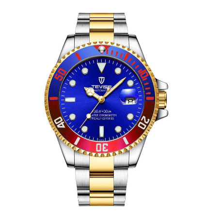 TEVISE Watch for men Original relo Waterproof Quartz watches Gold Luxury Stainless Steel Steel calendar COD T801A 6