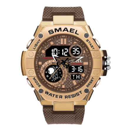 Polychrome Alloy Quartz Watch For Men SMAEL 8068 Brand Fashion Sports Dual Display Wristwatches Outdoor Waterproof Military Digitals M1
