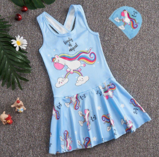 Kids Swimsuit Girls One Piece Swimsuit Princess Dress swimwear Children Swim Clothes Baby