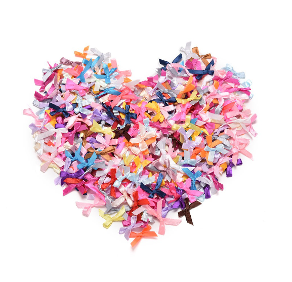 50Pcs Assorted Mini Satin Ribbon Bows Tied Craft Embellishment Wedding Décor