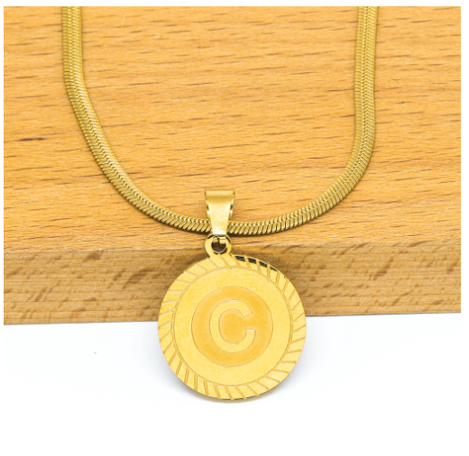 Laj High Quality Stainless Steel Letter Pendant Necklace with Free box C