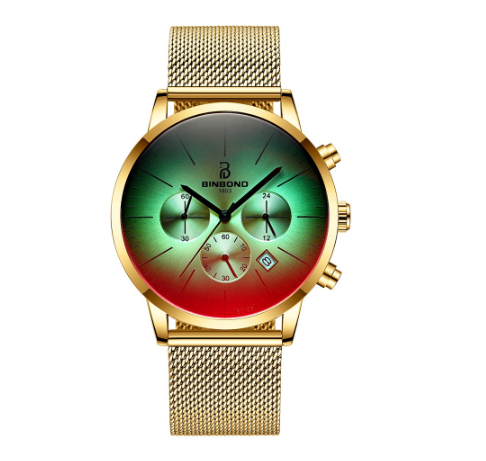 Binbond Original Luxury Ultra-Thin Fashion Multi-Function Symphony Sports Men Waterproof Stainless Steel Watch M02