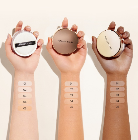 Perfect Diary MagicStay Loose Powder Waterproof Weightless Soft-velvet Blurring With Cosmetic Puff Oil Control 5 Shades Cruelty-free