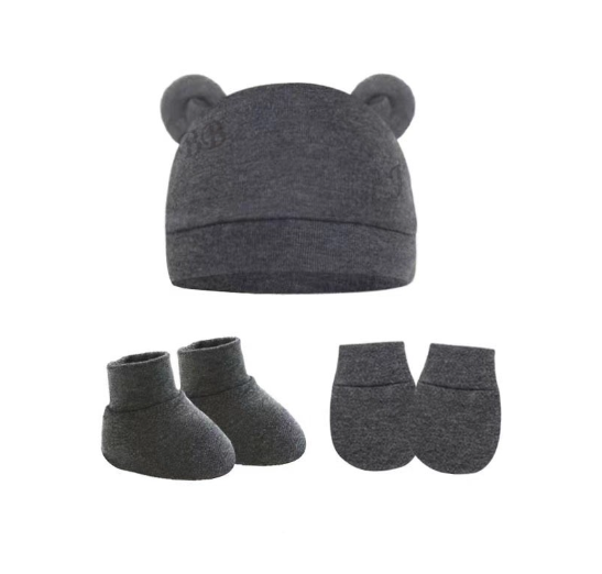 Baby hat Baby Mittens Booties Set newborn cap infant hats fashion Soft Cotton newborns Beanie 37