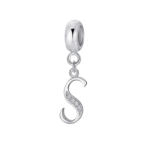 26 English Letter Pendants Suitable For Pandora Bracelet DIY Necklace 925 Silver-Plated Charm Simple Fashion Jewelry Pendant S