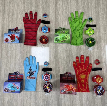 Kids Marvel 3in1 Launcher and Gloves and YOYO Children Action Figure Toys Boys Cosplay Prop Gift