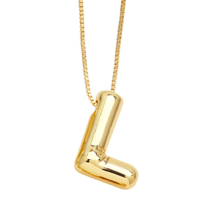 Fashion 26 Letter Pendant Gold Plated Necklace Style Versatile Collar Chain Women's Friends Commemorative Jewelry Accessories Gift L