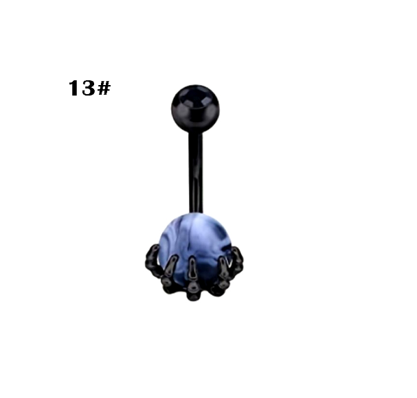 Moon Belly Button Ring Heart Shaped Black Belly Button Ring Button Nail b13