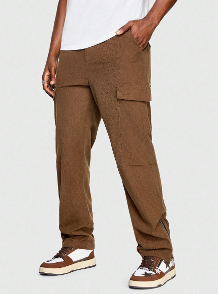 ROMWE Street Life Men'S Solid Color Cargo Pants