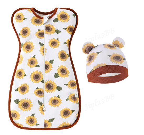 Newborn Swaddle Baby Muslin SW Blanket Hat Set Swaddle Bedding Wrap Blanket Baby Swaddling B5