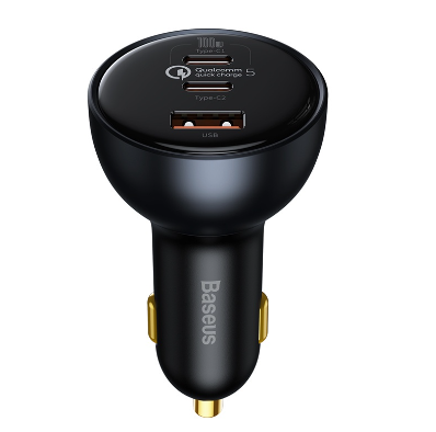 Baseus 160W Car Charger QC 5.0 Quick Charge With USB Dual Type C For I13 I12 Pro Laptops Tablets Car Phone Charger