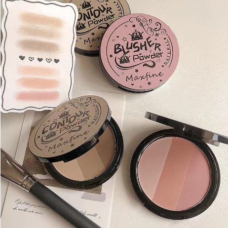 3-Color Matte Contour Longwear Blush and Matte Blush Concealer Palette