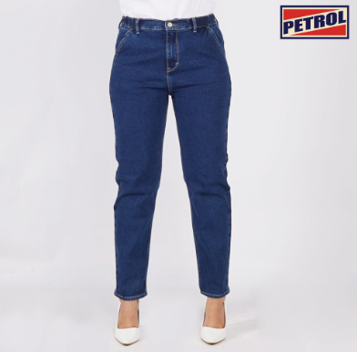 Petrol Ladies' Basic Denim Hi Rise Pants Straight cut fitting Extreme Wash 149867 Medium Shade