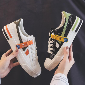 Canvas Shoes Women's New Korean Version All-Match Lace-up Casual Sports Shoes Lace Box