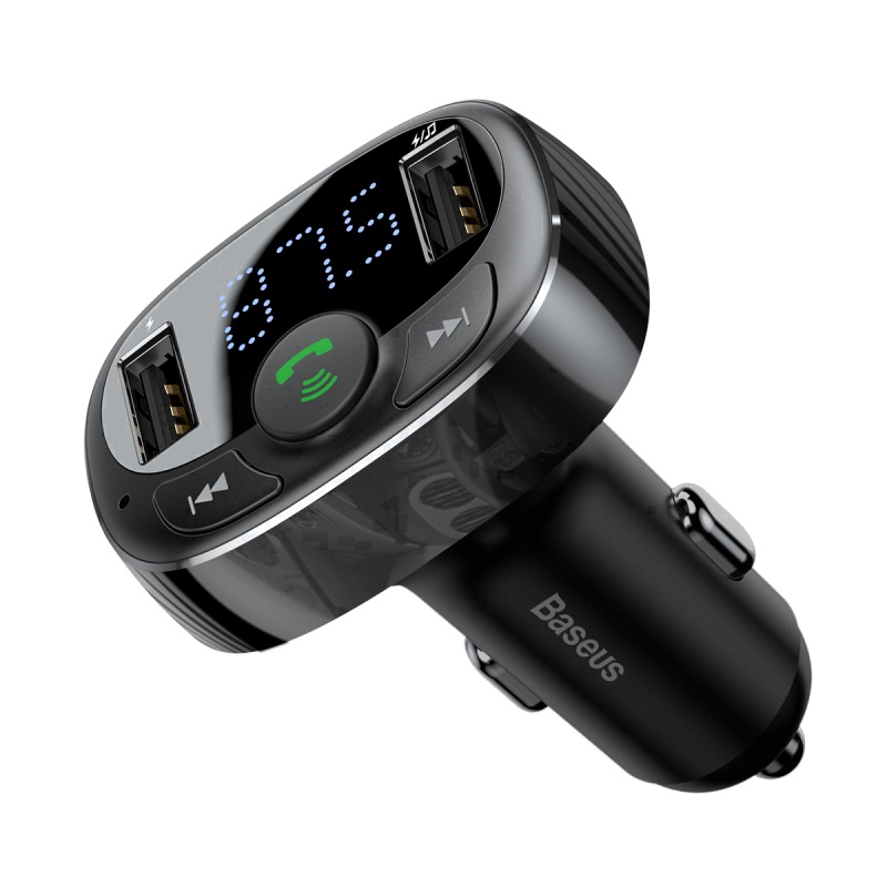Baseus FM Transmitter, Bluetooth Car Kit, Hands Free FM Modulator, Wireless Auxiliary Car Radio Transmitter, MP3 Player with USB Car
