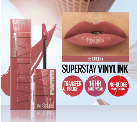 Maybelline Superstay Vinyl Ink Liquid Lipstick (Nude Shock, Long Lasting, Waterproof) Cheeky