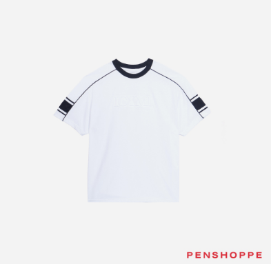 Penshoppe Icymi Modern Fit Ringer T-Shirt For Men (White)