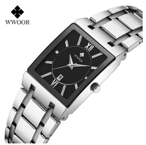 Wwoor Men Watches Waterproof Quartz Gold Watch Stainless Steel Strap Wristwatch Business 8858 006