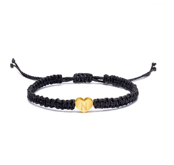 Rinhoo Gold 26 Letter Bracelet English First Mother Friendly Friendship Bracelet Couple Woven Bracelet Bracelet N