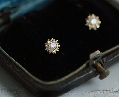 Silver Plated 14k Gold Earrings Female Warm Shining Little Sun Gorgeous Vintage