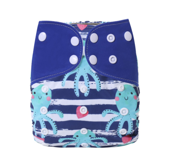 Reusable Waterproof Diaper With Single Size Print D32