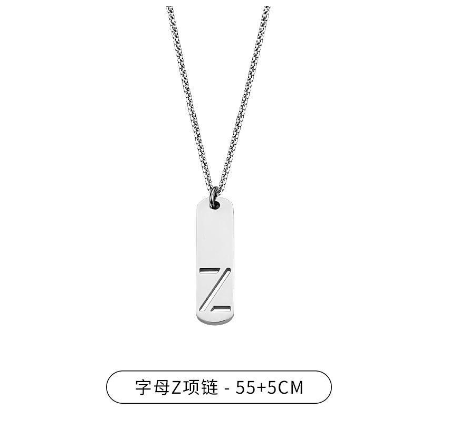 Stainless Steel 26 English Alphabet Pendant Necklace Fashion Men's Letter Necklace Jewelry Wholesale Z
