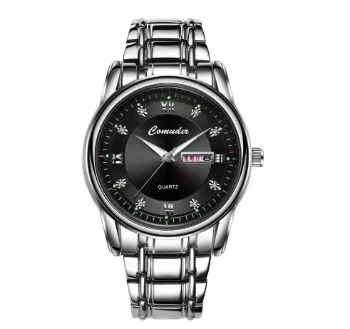 Binbond Original Luxury Men's Watch Gold Luxury Stainless Steel Waterproof Business Luminous Calendar Men's Watch M9