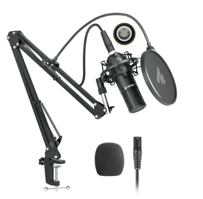 Maono AU-PM320S XLR Condenser Microphone Kit Professional Cardioid Recording Mic for Phantom Power,Streaming,Recording
