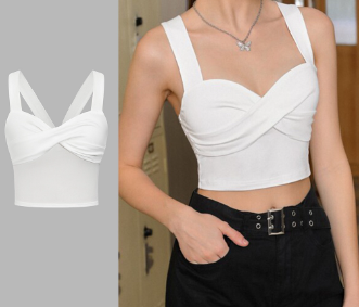 Lovito Women Casual Plain Criss Cross Tank Top L74ED024