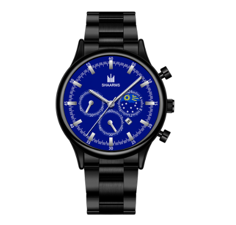 Men Stainless Steel Quartz Watch with Date Calendar 011
