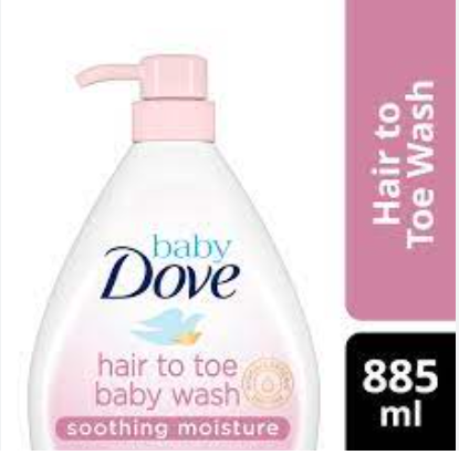 Baby Dove Hair to Toe Wash Soothing Moisture 885ml for Irritable Skin