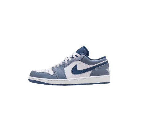 Jordan Air Jordan 1 Low Leather Cushioned Non-Slip Durable Lightweight Low-Top Retro Basketball Shoes, Navy Blue, Men