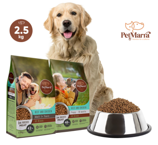 PetMarra Adult Dog / Puppy Dry Food Beef and Chicken Flavor 2.5kg Collection puppies dogs kibble